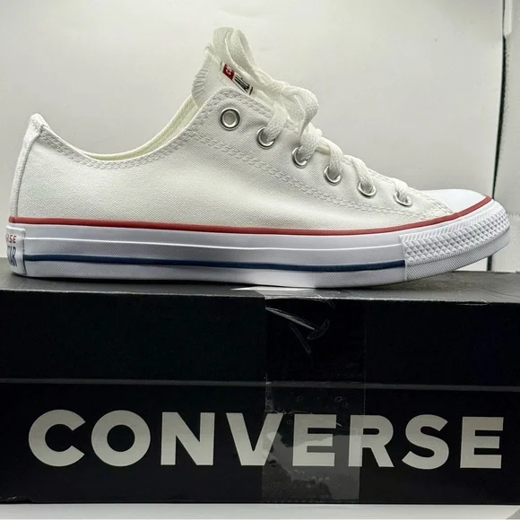 NWB Converse Chuck Taylor All Star Low Top White Canvas Unisex Shoes Size W 9 M7 - Picture 1 of 12